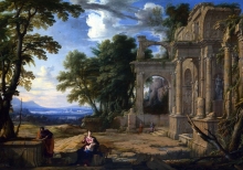 212/patel, pierre - landscape with the rest on the flight into egypt